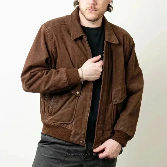 Vintage 90s Brown Leather Western Jacket - L - Picture 5 of 11